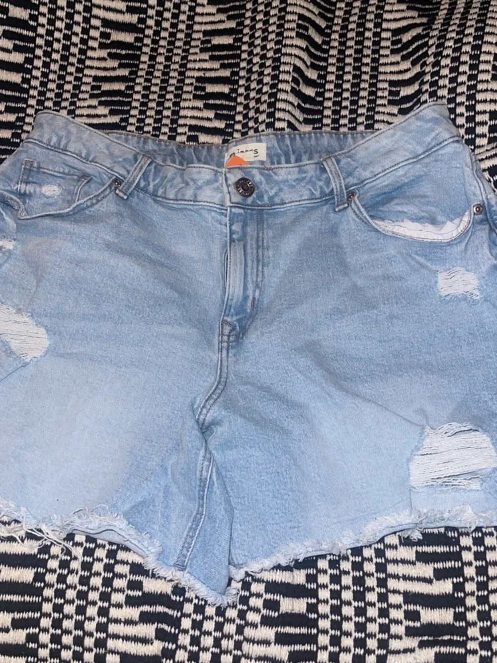 Maurices Light Blue Distressed Denim Shorts